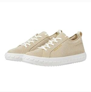 Michael Kors Grove Knit Lace Up Sneakers Pale Gold